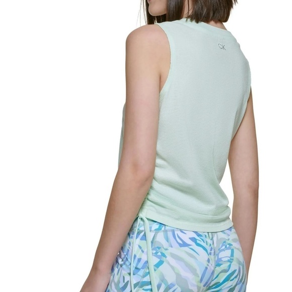 Calvin Klein Performance Womens Green Active Ruched Sides Tank Top Shirt NWT - Picture 6 of 9